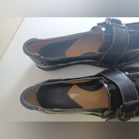 New BOC Born Black Patent Slip On Casual Loafters Sz 9 Lacquer No Box/tags - Picture 5 of 7